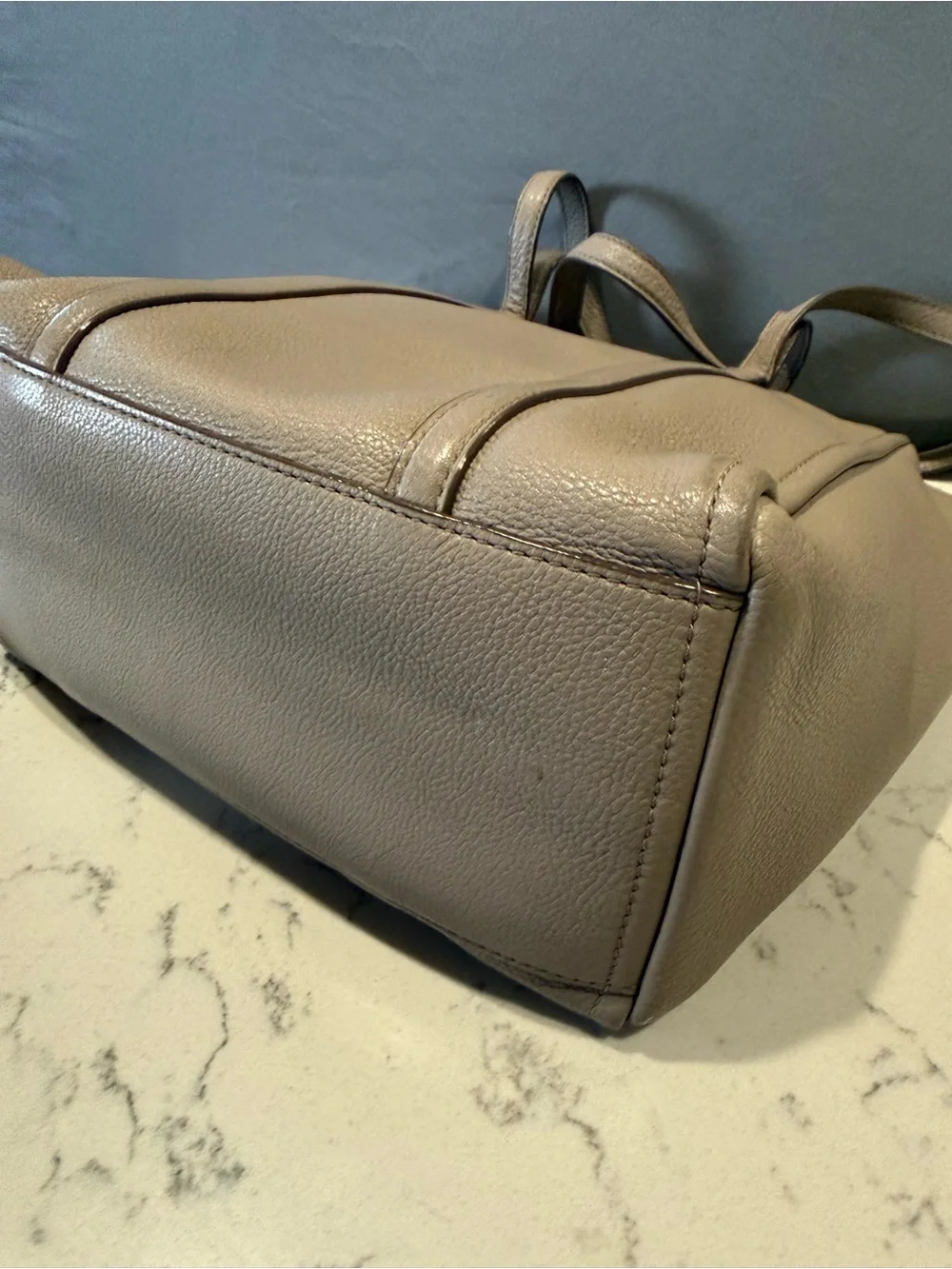 Marc Jacobs Stone Tote with Red Trim